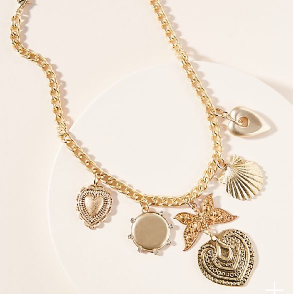 **NWT Anthropologie Nellie Brass Bib Necklace**